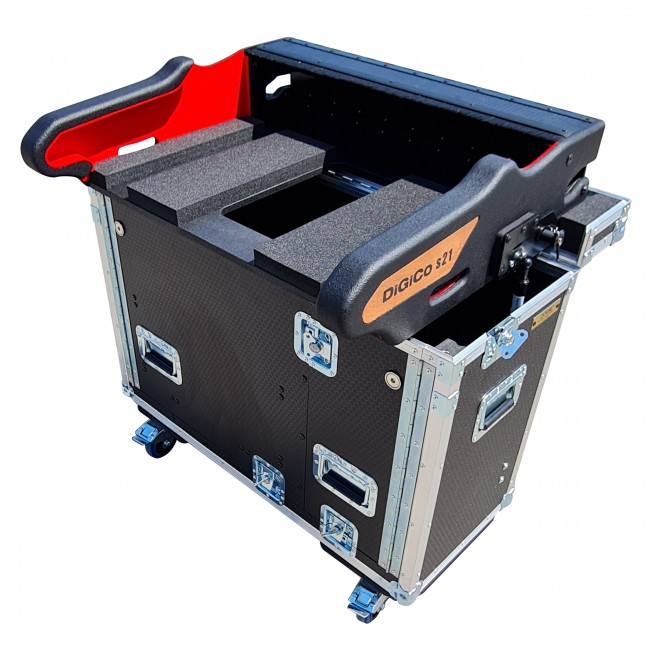 For DiGiCO S21 Flip-Ready Hydraulic Console Easy Retracting Detachable Lifting Console Flight Case with wheels by ZCASE